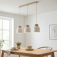 Vigo hanglamp hout 3-lichts wit