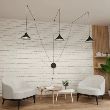 ABRAMO 3-lichts hanglamp - Zwart