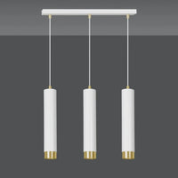 Emibig KIBO 3-lichts hanglamp - Wit metaal met gouden accenten