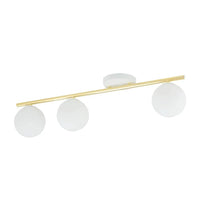 Emibig MONZA 3-lichts plafondlamp - Opaalwit glas - Wit-goud