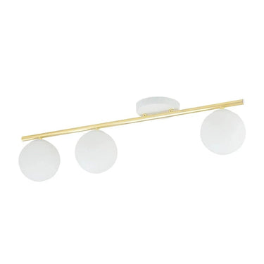 MONZA 3-lichts plafondlamp - Opaalwit glas - Wit-goud