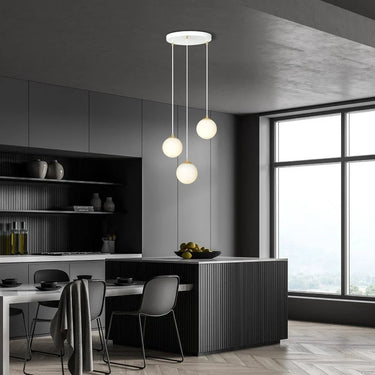 ROYAL 3-lichts hanglamp - Wit glas