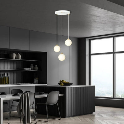 ROYAL 3-lichts hanglamp - Wit glas