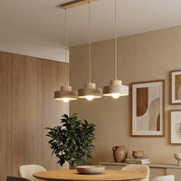 Kivi hanglamp hout 3-lichts mokka