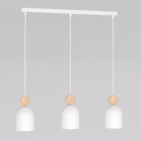 Mesi hanglamp hout 3-lichts wit naturel