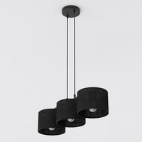 Eco hanglamp textiel 3-lichts zwart