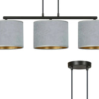 Emibig HILDE 3-lichts hanglamp - Grijs fluweel