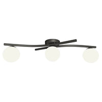 Emibig OPUS 3-lichts plafondlamp - Wit glas - Zwart frame - Mooier Thuis