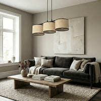 Eco hanglamp rotan 3-lichts naturel