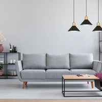 Emibig ROWEN 3-lichts hanglamp - Zwart met hout accenten