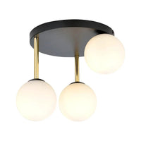 Emibig DOLCE 3-lichts plafondlamp – Wit/zwart