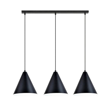 REBEL 3-lichts hanglamp - Zwart met witte binnenkant