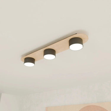 DIAZ 3-lichts plafondlamp - Zwart hout