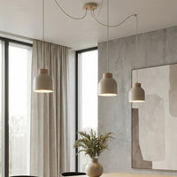 Kru hanglamp hout 3-lichts mokka