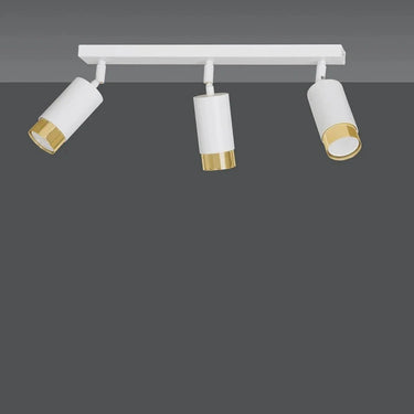 HIRO 3-lichts plafondlamp - Wit met gouden accenten