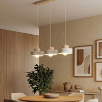 Kivi hanglamp hout 3-lichts wit