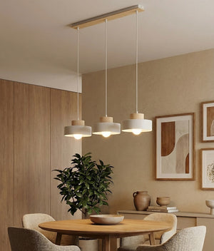 Kivi hanglamp hout 3-lichts wit