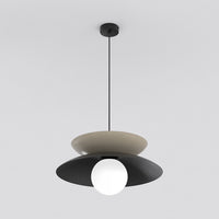 Nagoya hanglamp wit glas 3-lichts zwart mokka