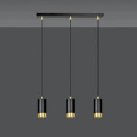 Emibig FUMIKO 3-lichts hanglamp - Zwart goud