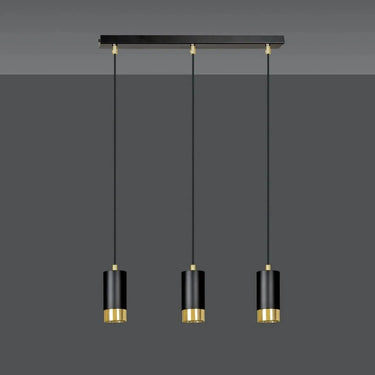 FUMIKO 3-lichts hanglamp - Zwart goud