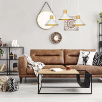 Emibig ROWEN 3-lichts hanglamp - Wit metaal hout