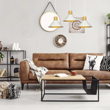 ROWEN 3-lichts hanglamp - Wit metaal hout