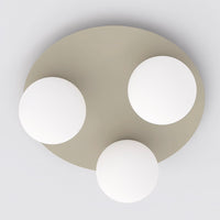 Solar plafondlamp opaalwit glas 3-lichts mokka
