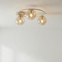 Sopra plafondlamp amber glas 3-lichts amber