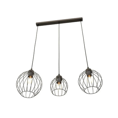 NANDO 3-lichts hanglamp - Zwart draad