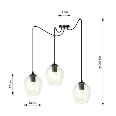 LEVEL 3-lichts hanglamp - Helder glas