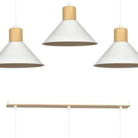 Emibig ROWEN 3-lichts hanglamp - Wit metaal hout - Mooier Thuis