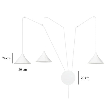 ABRAMO 3-lichts hanglamp - Wit