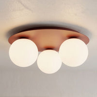 Solar plafondlamp opaalwit glas 3-lichts bordeaux