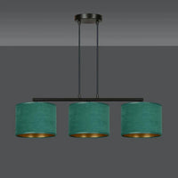 Emibig HILDE 3-lichts hanglamp - Groen fluweel - Mooier Thuis