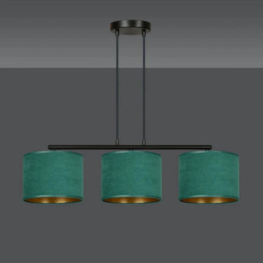 HILDE 3-lichts hanglamp - Groen fluweel