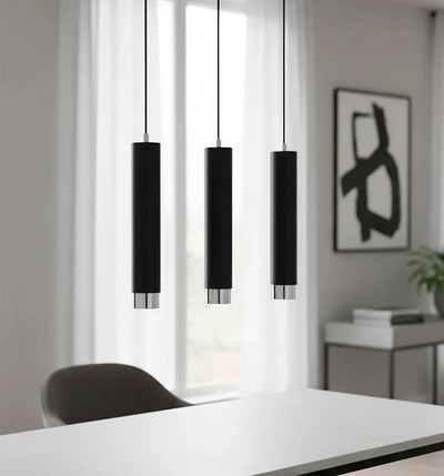 KIBO 3-lichts hanglamp - Zwart chroom