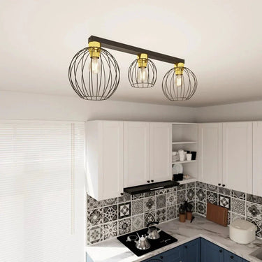 NEST 3-lichts plafondlamp - Zwart goud