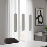 KIBO 3-lichts hanglamp - Wit Chroom hanglamp met buisvorm - 45 cm breed