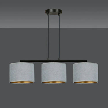 HILDE 3-lichts hanglamp - Grijs fluweel