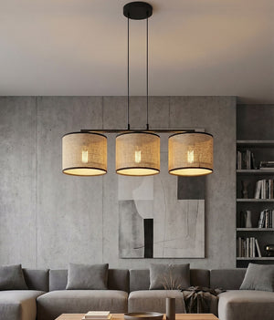 Eco hanglamp rotan 3-lichts naturel
