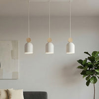 Mesi hanglamp hout 3-lichts wit naturel