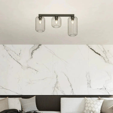 BARN 3-lichts plafondlamp - Zwart frame
