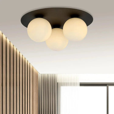 SOLAR 3-lichts plafondlamp - Wit glas