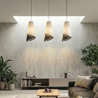 Moda hanglamp textiel 3-lichts grijs zwart