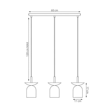 EGO 3-lichts hanglamp - Mokka Beige