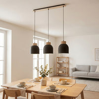 Vigo hanglamp hout 3-lichts zwart