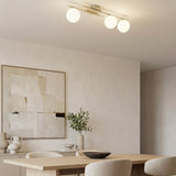 Kairo plafondlamp opaalwit glas 3-lichts mokka plafondlamp met ronde bol - 74 cm breed