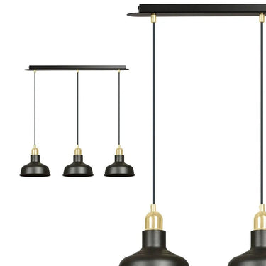 IBOR 3-lichts hanglamp - Zwart goud
