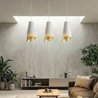 Moda hanglamp textiel 3-lichts wit goud