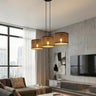 Eco hanglamp textiel 3-lichts bruin hanglamp met lampenkap - sfeervol in een Industrieel interieur